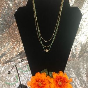 Jewelry set necklace and earring color Turquoise.